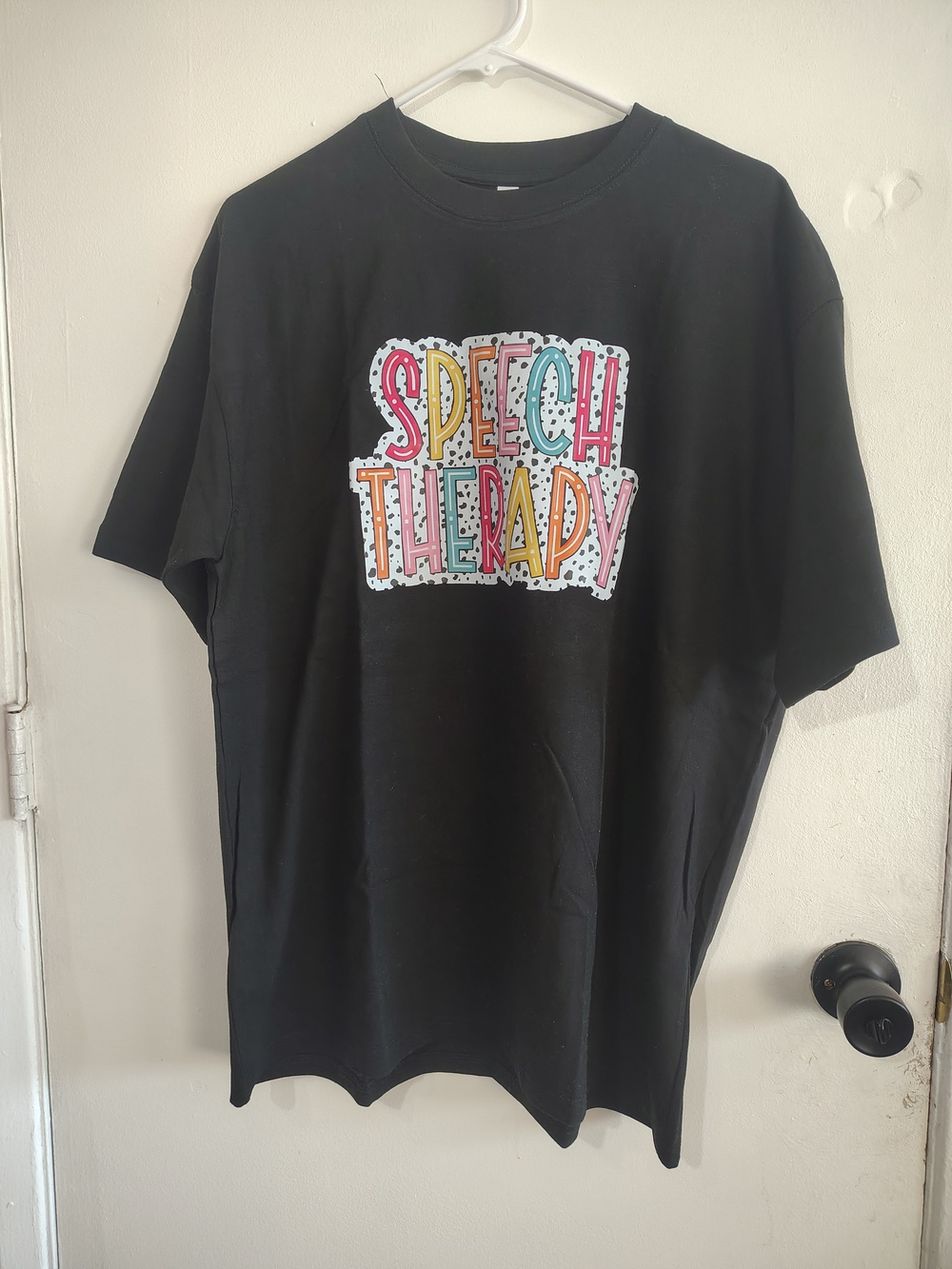 Men's Speech Therapy  Design Language Graphic  T-shirt Black XL 100% Cotton